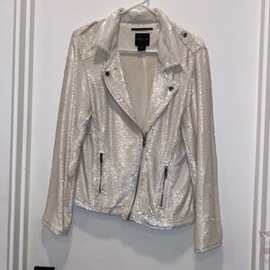 AS by DF cream sequin Moto jacket
